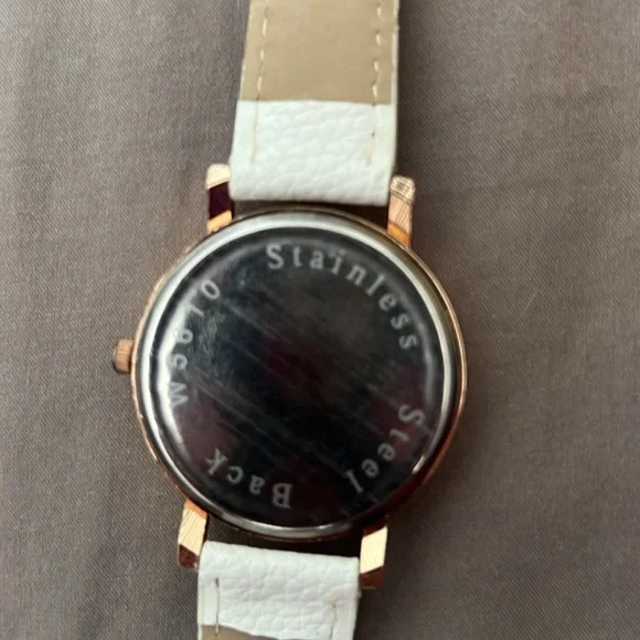 EUC White Leather Rose Gold Watch - Picture 6 of 6
